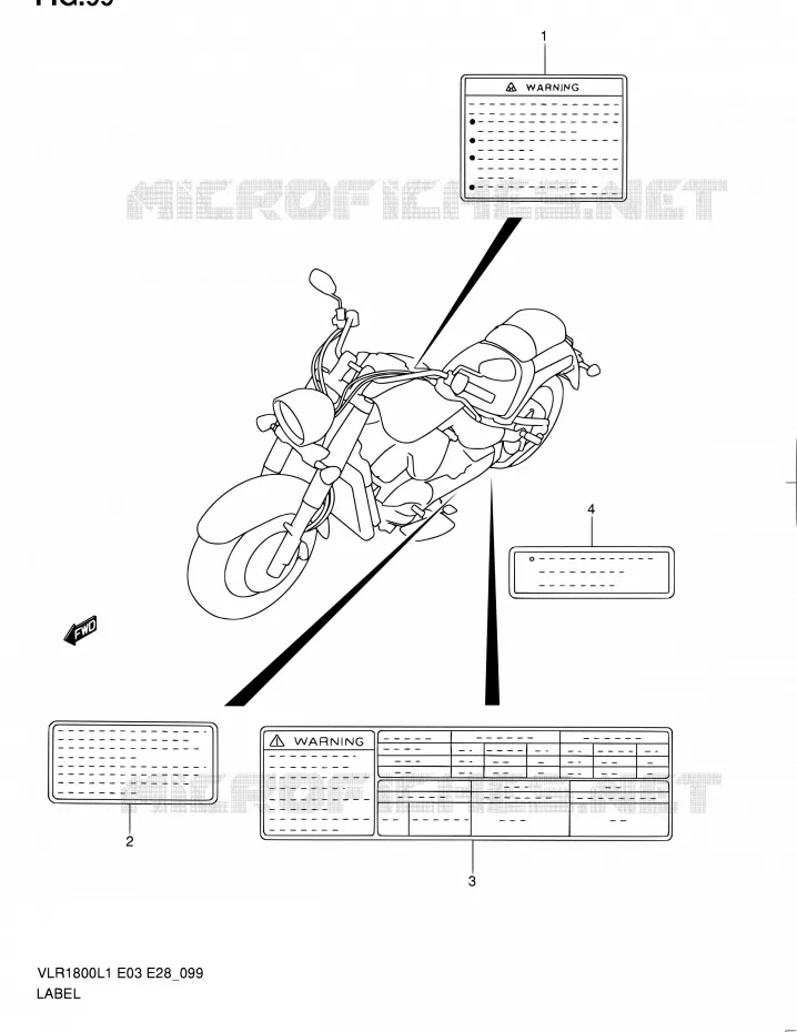 ETIKET (VLR1800L1 E03) Suzuki MOTO 1800 BOULEVARD 2011  VLR1800 L1/VLR1800T L1 (E03,E28,E33)