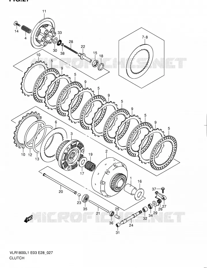 KOPPELING Suzuki MOTO 1800 BOULEVARD 2011  VLR1800 L1/VLR1800T L1 (E03,E28,E33)