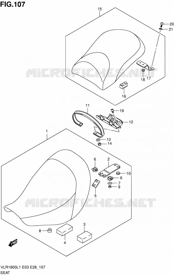SEAT (VLR1800L1 E33) Suzuki MOTO 1800 BOULEVARD 2011  VLR1800 L1/VLR1800T L1 (E03,E28,E33)