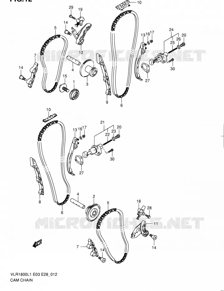 TIMING Suzuki MOTO 1800 BOULEVARD 2011  VLR1800 L1/VLR1800T L1 (E03,E28,E33)