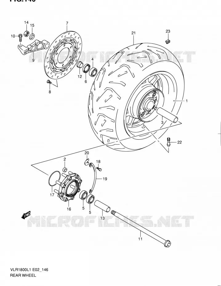 ACHTERWIEL (VLR1800L1 E02) Suzuki MOTO 1800 INTRUDER 2011  VLR1800L1/VLR1800TL1(E24)