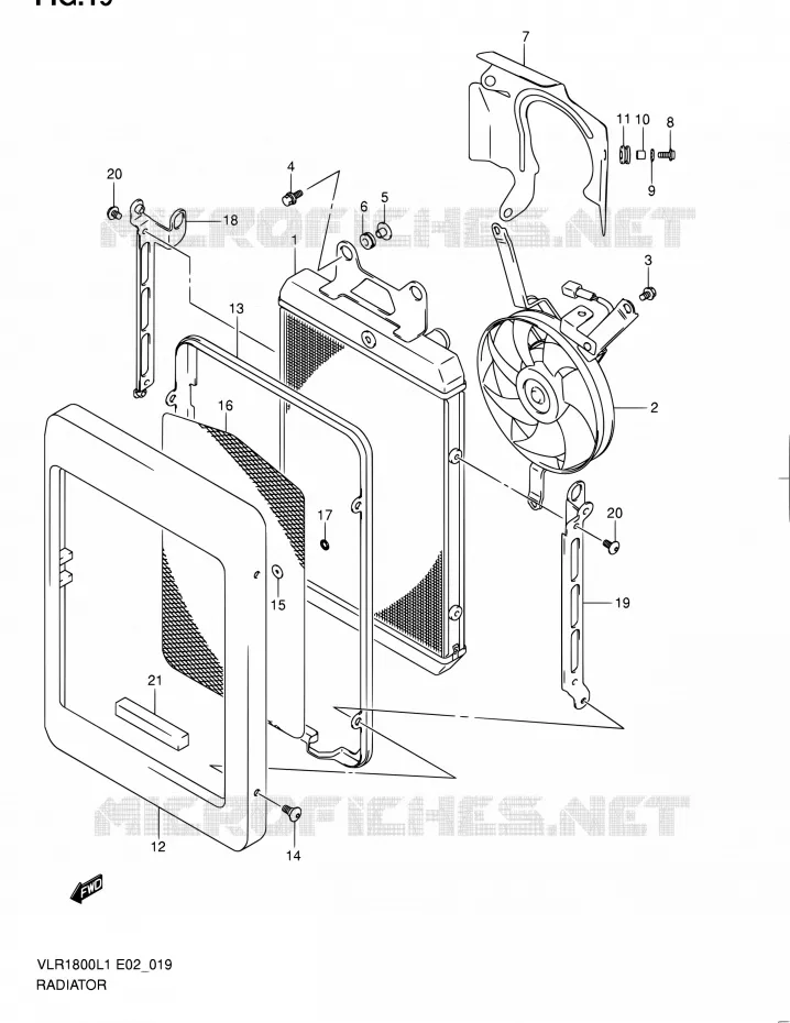 RADIATOR Suzuki MOTO 1800 INTRUDER 2011  VLR1800L1/VLR1800TL1(E24)