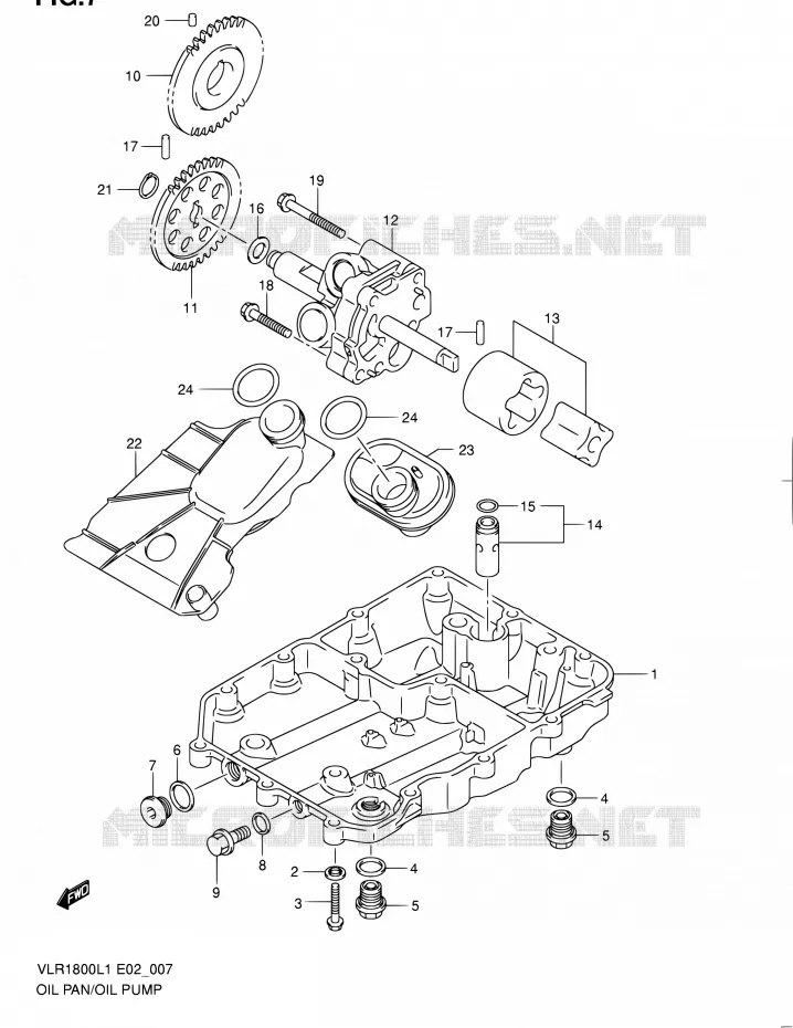 SUMP - OLIEPOMP  Suzuki MOTO 1800 INTRUDER 2011  VLR1800L1/VLR1800TL1(E24)