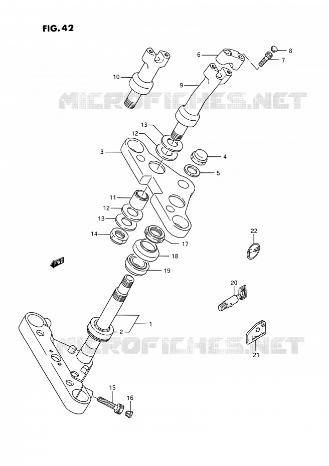 STUURPEN (MODELE H/J/K/L/M/N/P/R) Suzuki MOTO 1400 INTRUDER 1987  VS1400GLP H/VS1400GLF H (E02,E04,E15,E16,E17,E18,E21,E22,E25,E34,E39)