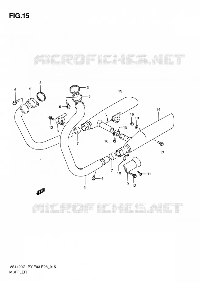 GELUIDDEMPER Suzuki MOTO 1400 INTRUDER 1997  VS1400GLP V (E03,E28,E33)