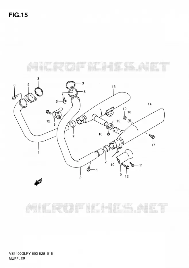 GELUIDDEMPER Suzuki MOTO 1400 INTRUDER 2000  VS1400GLP Y (E03,E28,E33)