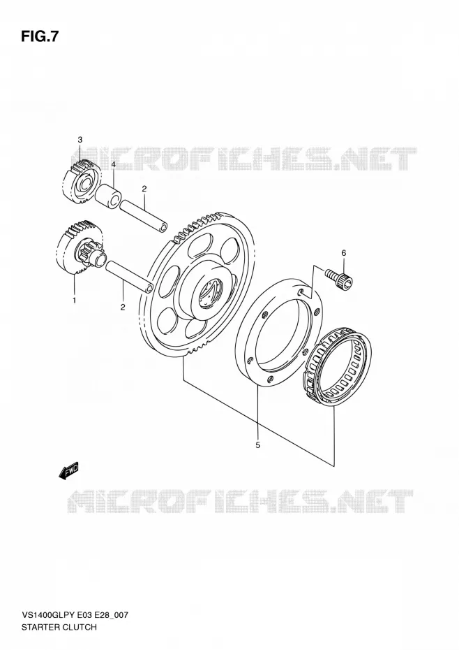 STARTMOTOR CLUTCH Suzuki MOTO 1400 INTRUDER 2001  VS1400GLP K1 (E03,E28,E33)