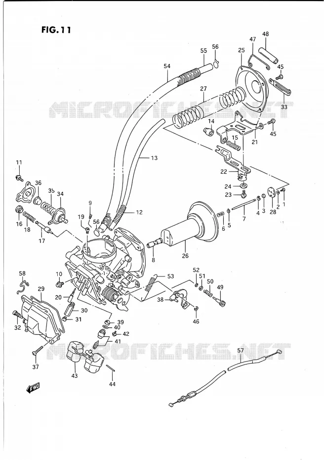CARBURATOR (FRONT)(MODELE H/J/K/L/M/N/P/R) Suzuki MOTO 1400 INTRUDER 1992  VS1400GLPN/VS1400GLFN(E01,E04,E17,E21,E22,E39)