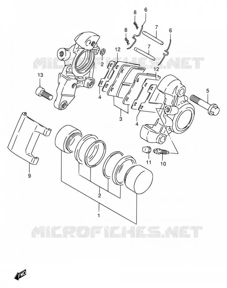REAR CALIPER Suzuki MOTO 1400 INTRUDER 2002  VS1400GLPK2(E17,E22,E34)