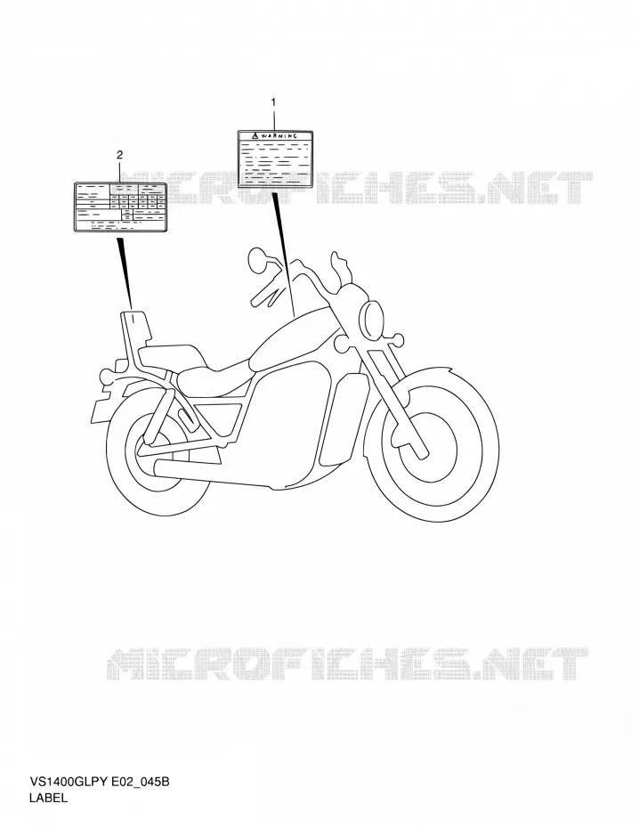 WAARSCHUWINGSLABEL (MODELE K2/K3) Suzuki MOTO 1400 INTRUDER 2002  VS1400GLPK2(E17,E22,E34)