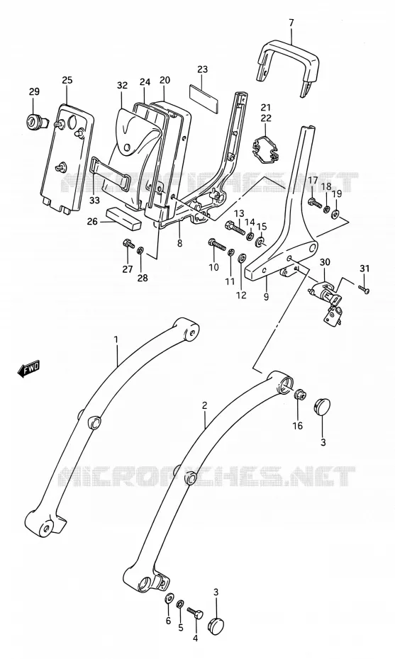 BACKREST Suzuki MOTO 1400 INTRUDER 1990  VS1400GLP M/VS1400GLF M (E03,E28,E33)
