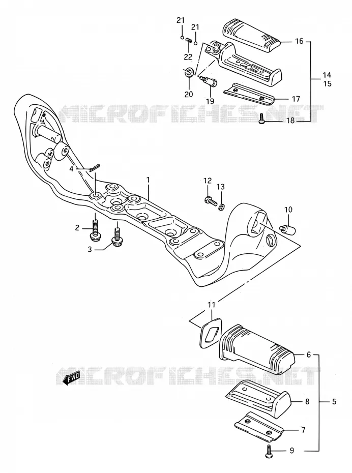 FOOTREST Suzuki MOTO 1400 INTRUDER 1990  VS1400GLP M/VS1400GLF M (E03,E28,E33)