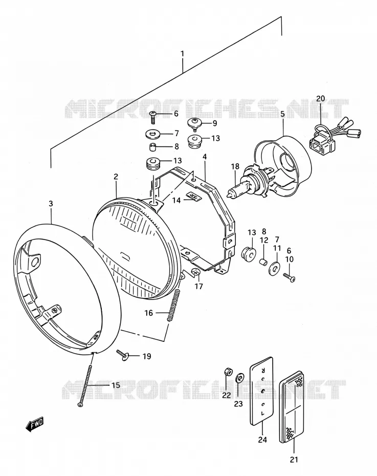 KOPLAMP Suzuki MOTO 1400 INTRUDER 1990  VS1400GLP M/VS1400GLF M (E03,E28,E33)