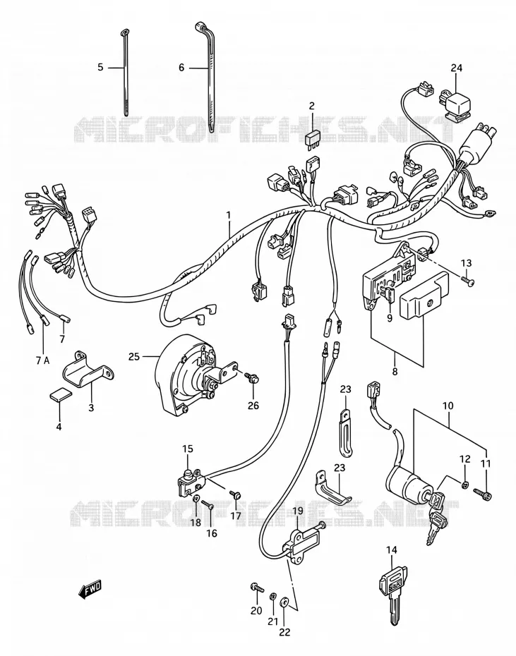 BEDRADING Suzuki MOTO 1400 INTRUDER 1990  VS1400GLP N/VS1400GLF N (E03,E28,E33)