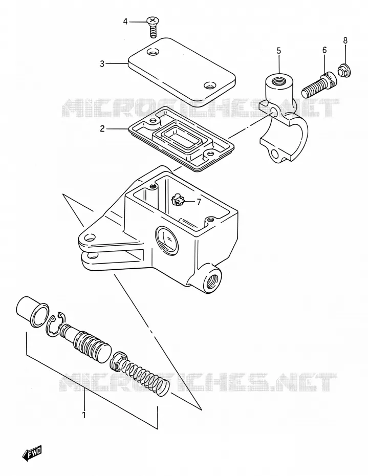 FRONT HOOFDREMCILINDER (MODELE L/M/N/P/R/S) Suzuki MOTO 1400 INTRUDER 1990  VS1400GLP P/VS1400GLF P (E03,E28,E33)