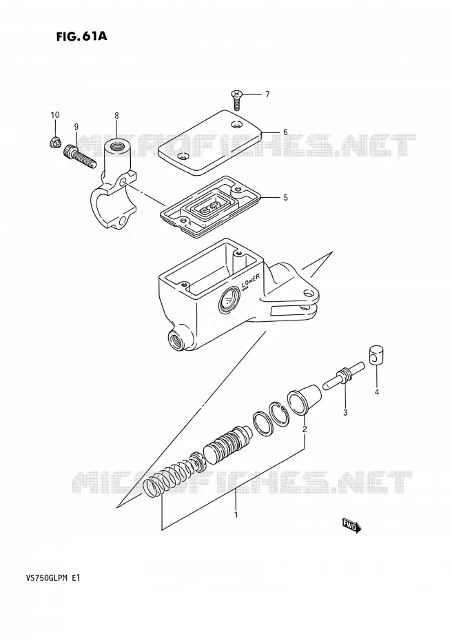 CLUTCH HOOFDREMCILINDER (VS750GLFJ/GLFK/GLFL/GLFM) Suzuki MOTO 750 INTRUDER 1985  VS750GLF(E02)