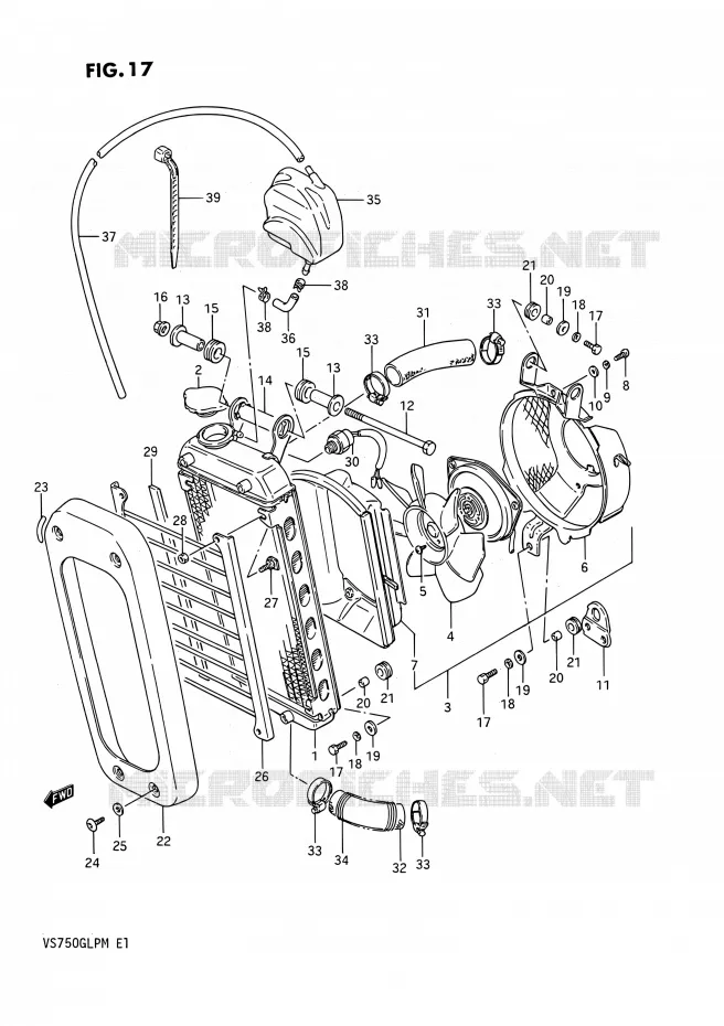 RADIATOR Suzuki MOTO 750 INTRUDER 1985  VS750GLF(E02)