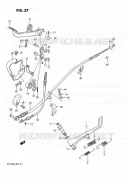 ZIJ STAND   ACHTER REMPEDAAL (MODELE G/H/J/K/L/M) voor Suzuki INTRUDER 750 1988