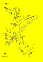ZIJ STAND   ACHTER REMPEDAAL (VS750GLF/GLFG/GLPG,%F.NO.100209) voor Suzuki INTRUDER 750 1987