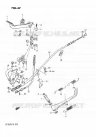 ZIJ STAND   ACHTER REMPEDAAL (MODEL G,F.NO.100210~,MODEL H/J/K/L/M) voor Suzuki INTRUDER 750 1989
