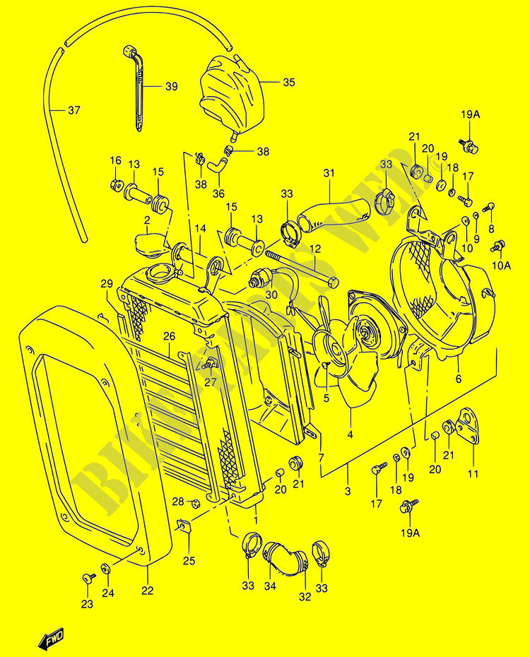 RADIATOR voor Suzuki INTRUDER 800 1993