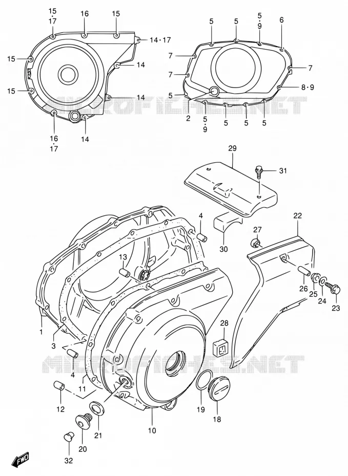 CASING Suzuki MOTO 800 INTRUDER 1994  VS800GL R (E02,E04,E17,E18,E21,E22,E25,E34,E53)