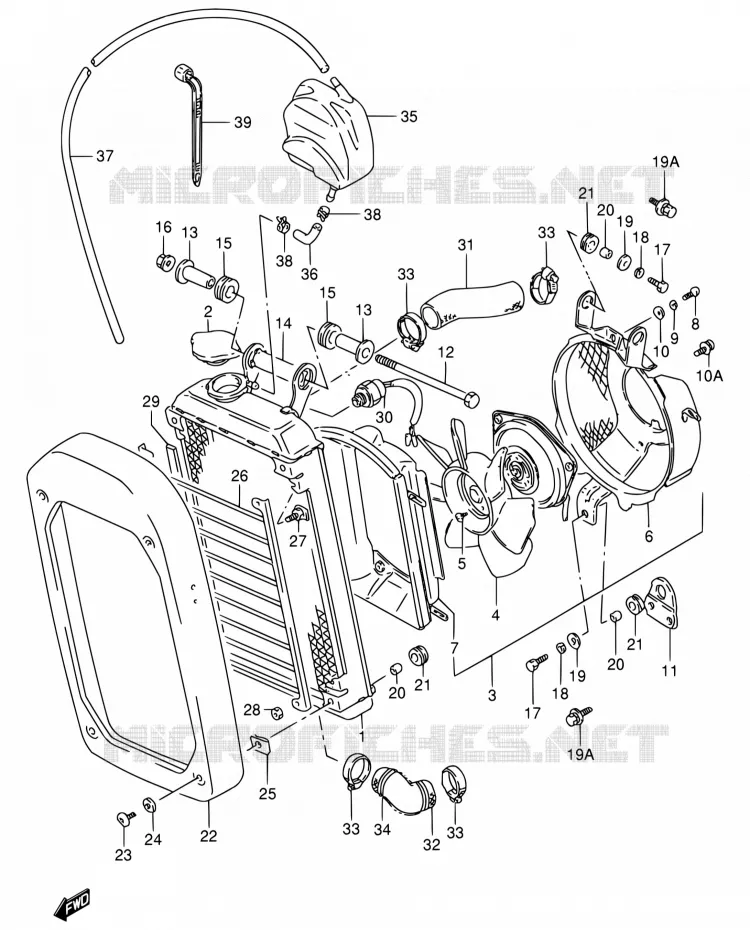 RADIATOR Suzuki MOTO 800 INTRUDER 1994  VS800GL R (E02,E04,E17,E18,E21,E22,E25,E34,E53)