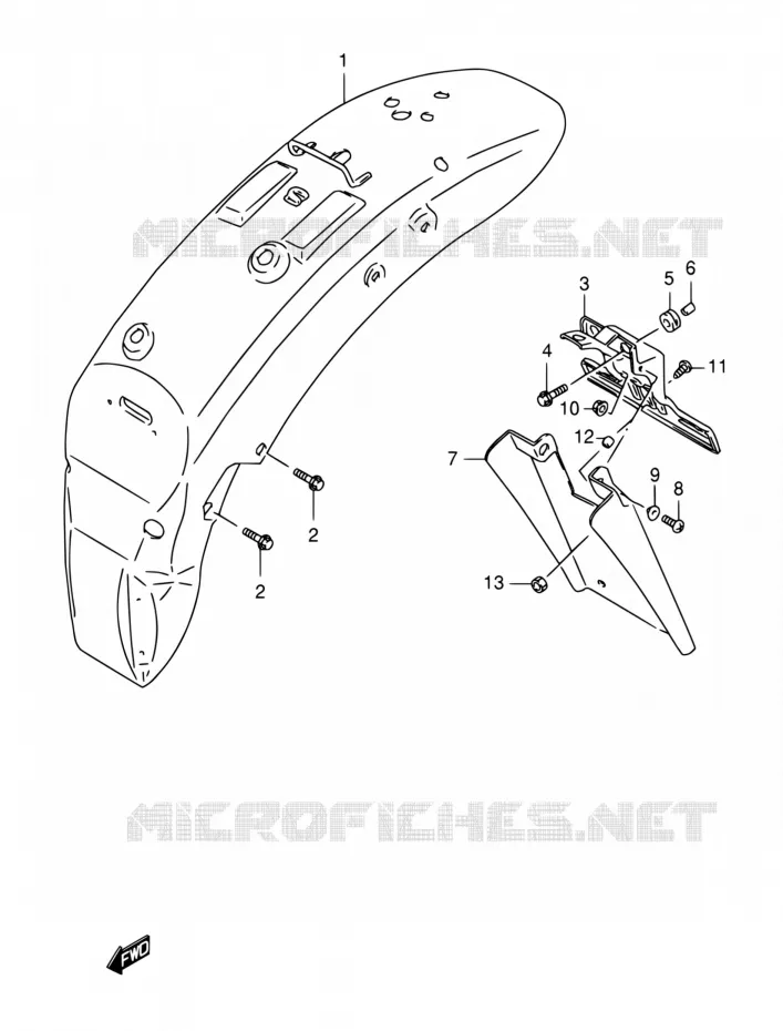 ACHTERSPATBORD Suzuki MOTO 800 INTRUDER 2001  VS800GLK1(E22)