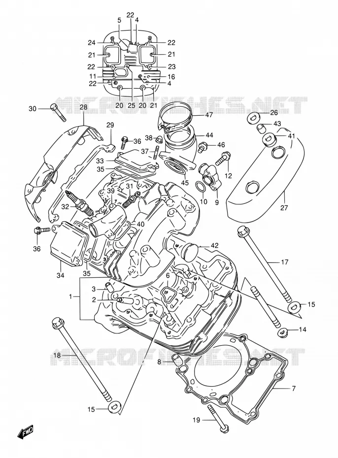 CILINDERKOP (AVT) Suzuki MOTO 800 INTRUDER 2001  VS800GLK1(E22)