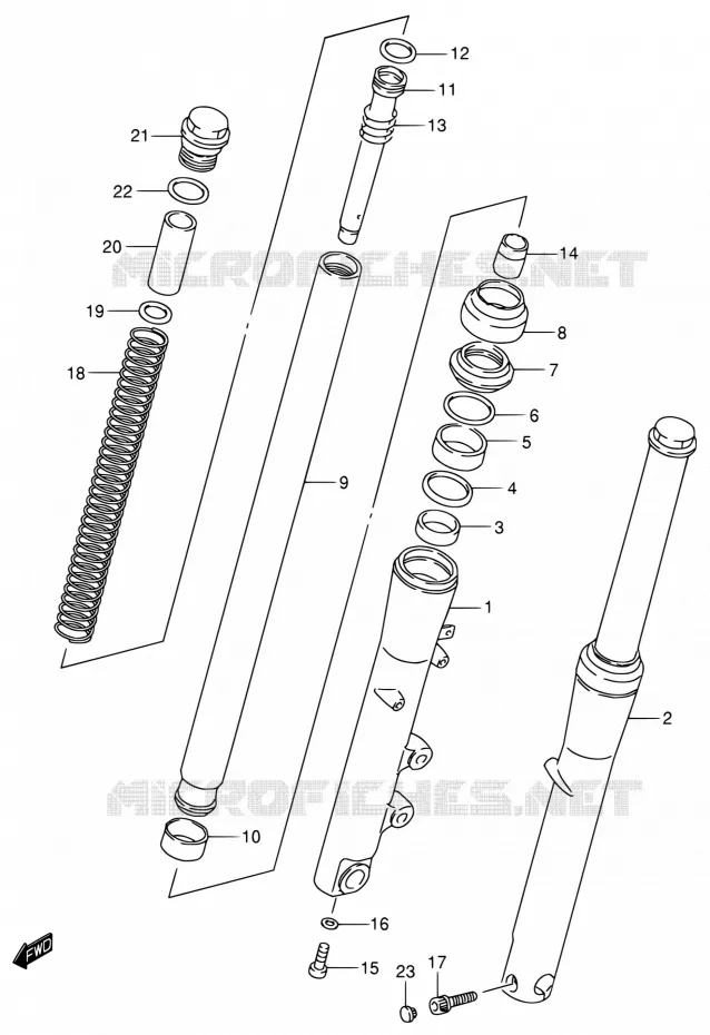 FRONT SCHOKDEMPER Suzuki MOTO 800 INTRUDER 2003  VS800GL K3 (E17,E22,E25,E34)