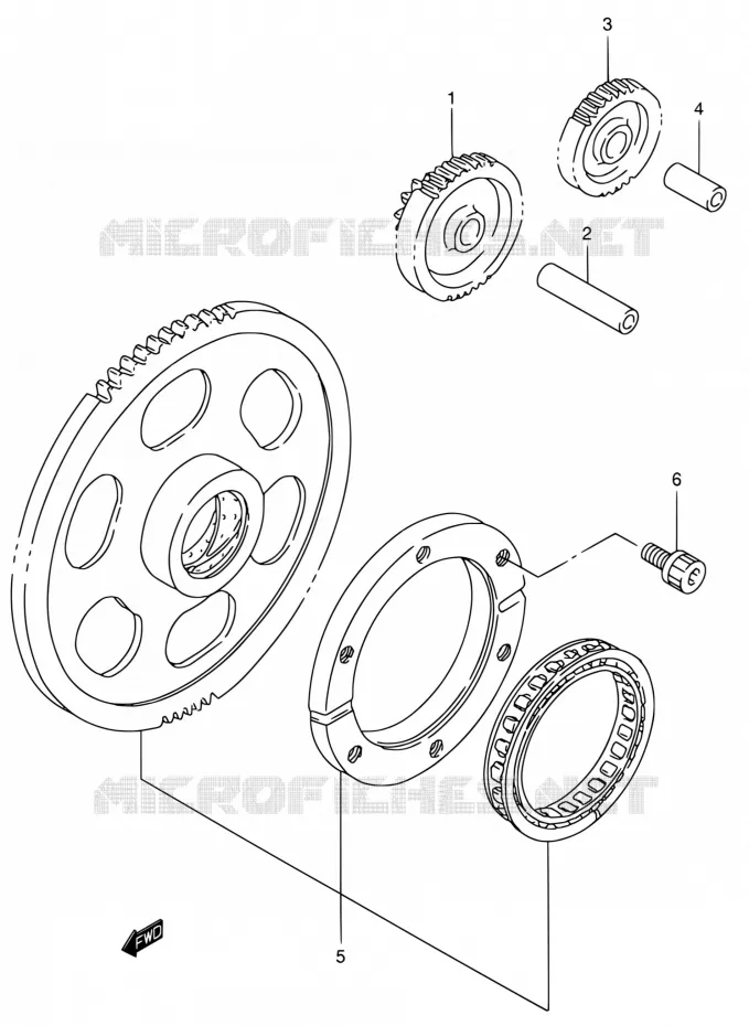 STARTMOTOR CLUTCH Suzuki MOTO 800 INTRUDER 2001  VS800GL K1 (E03,E28,E33)