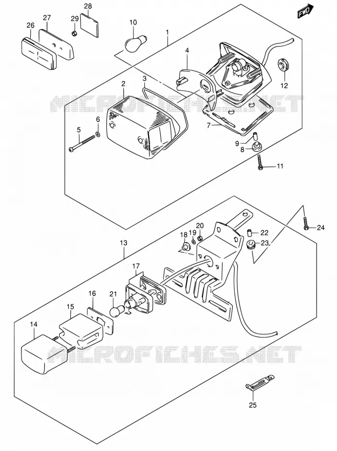 ACHTERLICHT (MODELE K1/K2/K3/K4) Suzuki MOTO 800 INTRUDER 2003  VS800GL K3 (E03,E28,E33)