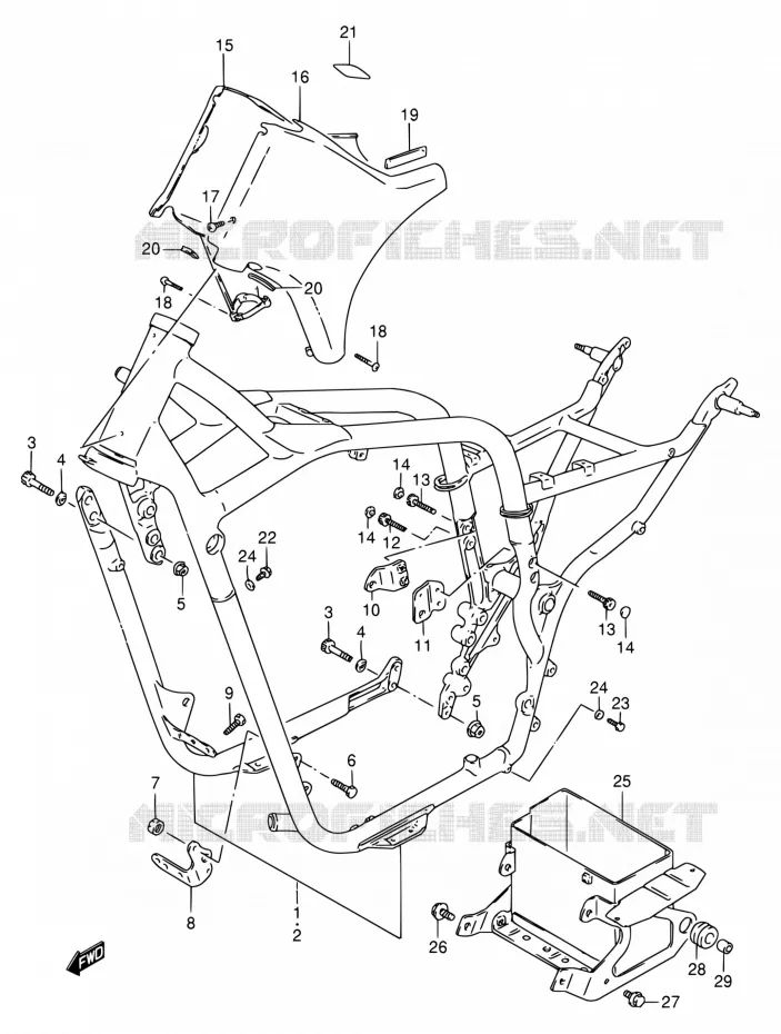 FRAME Suzuki MOTO 800 INTRUDER 1994  VS800GL R (E03,E28,E33)