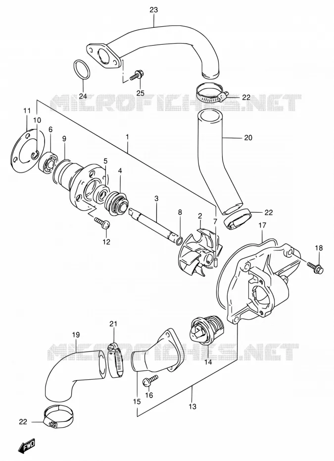 WATERPOMP Suzuki MOTO 800 VX 1990  VX800 L/VX800U L