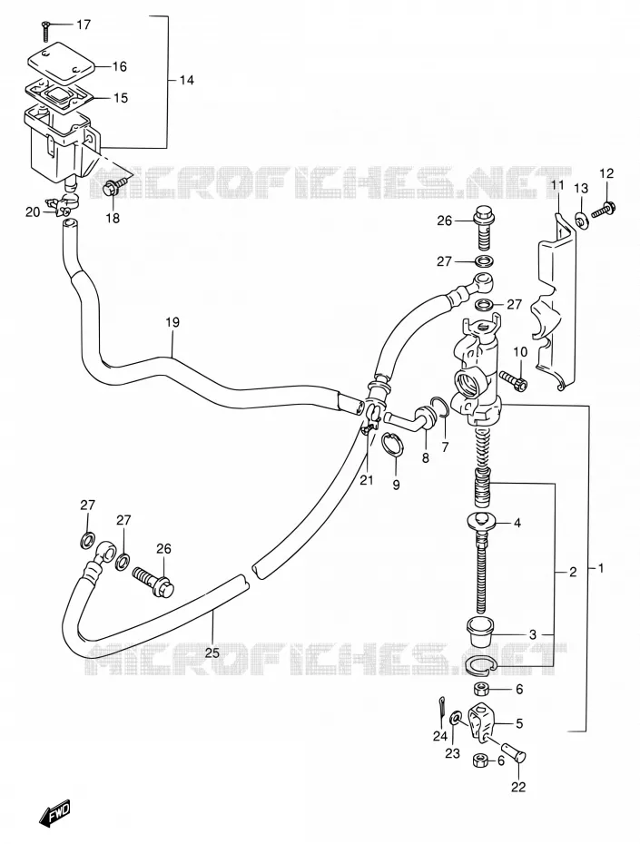 ACHTER HOOFDREMCILINDER Suzuki MOTO 800 VX 1996  VX800 T/VX800U T
