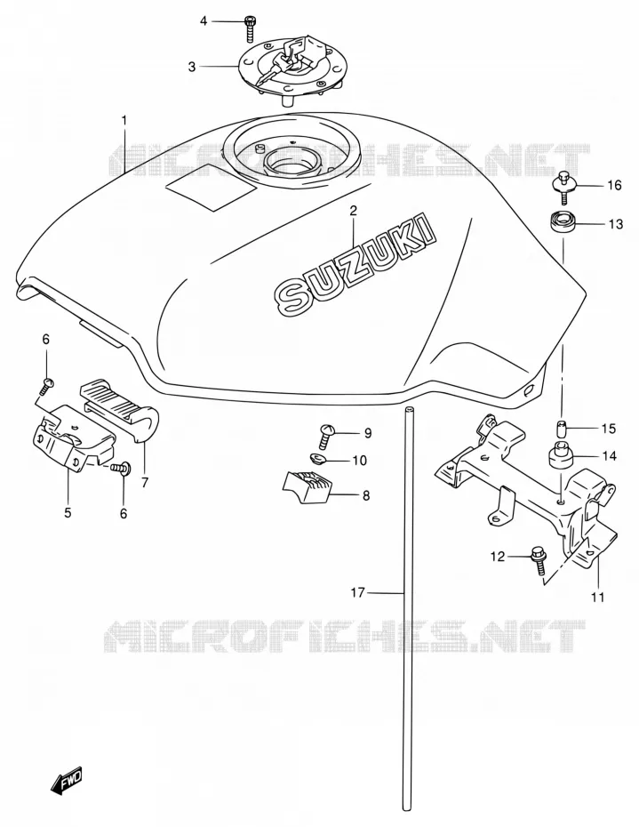 BENZINETANK (MODELE R/T) Suzuki MOTO 800 VX 1996  VX800 T/VX800U T