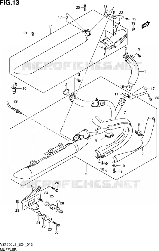 GELUIDDEMPER Suzuki MOTO 1500 BOULEVARD 2013  VZ1500 L3 (E24)