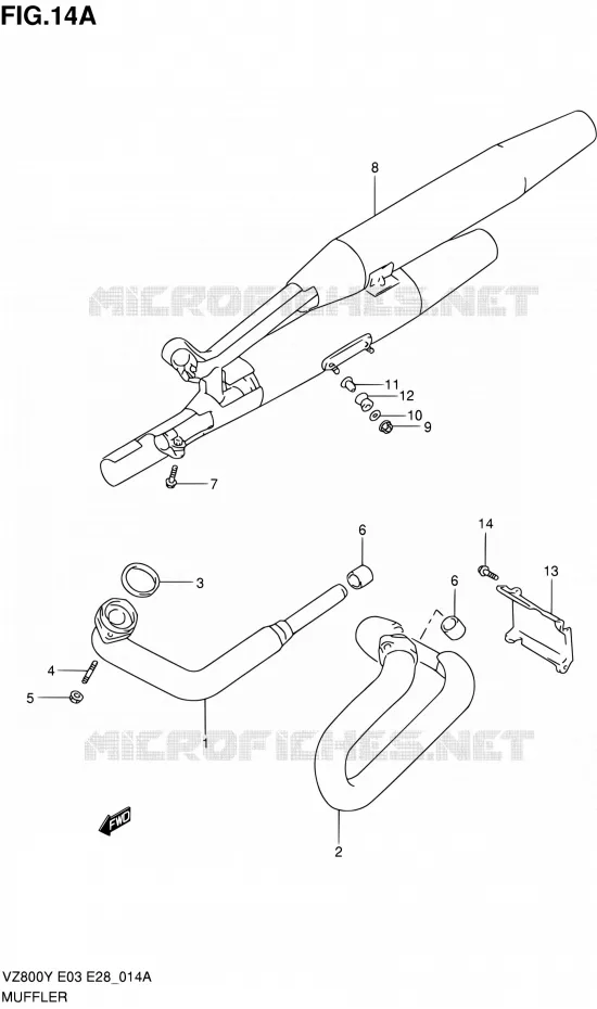GELUIDDEMPER (MODELE X/Y/K1/K2/K3) Suzuki MOTO 800 MARAUDER 2002  VZ800K2(E03,E28,E33)