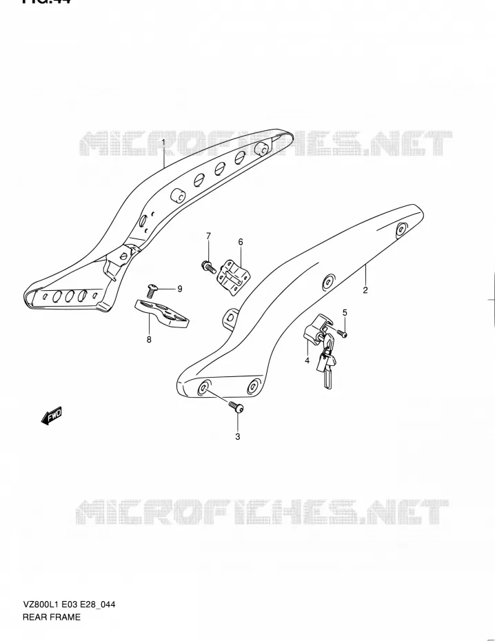 ACHTER FRAME Suzuki MOTO 800 BOULEVARD 2011  VZ800 L1 (E03,E28,E33)