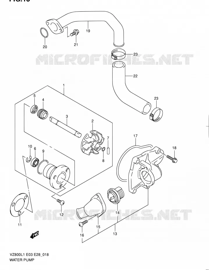 WATERPOMP Suzuki MOTO 800 BOULEVARD 2011  VZ800 L1 (E03,E28,E33)