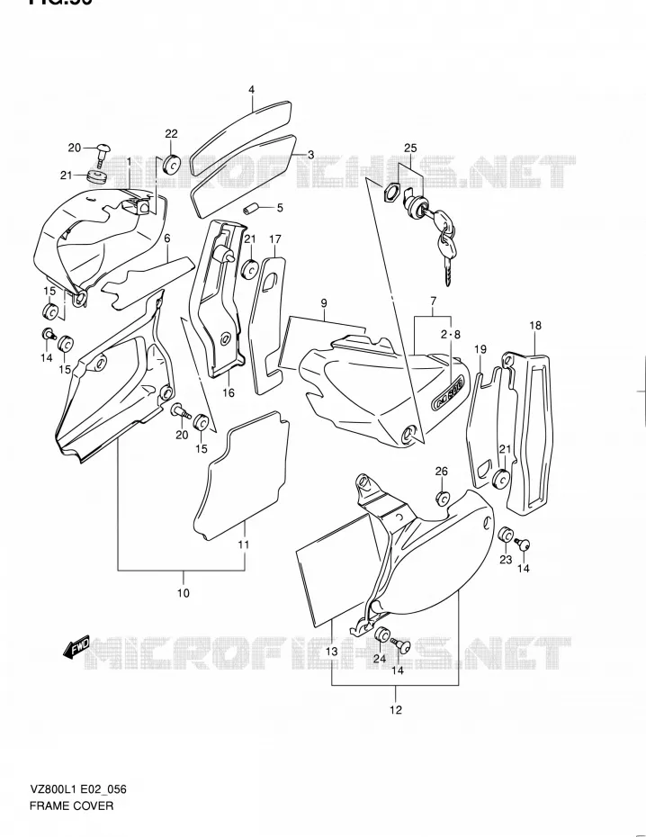 ACHTER KUIP (VZ800L1 E02) Suzuki MOTO 800 BOULEVARD 2011  VZ800L1(E02)
