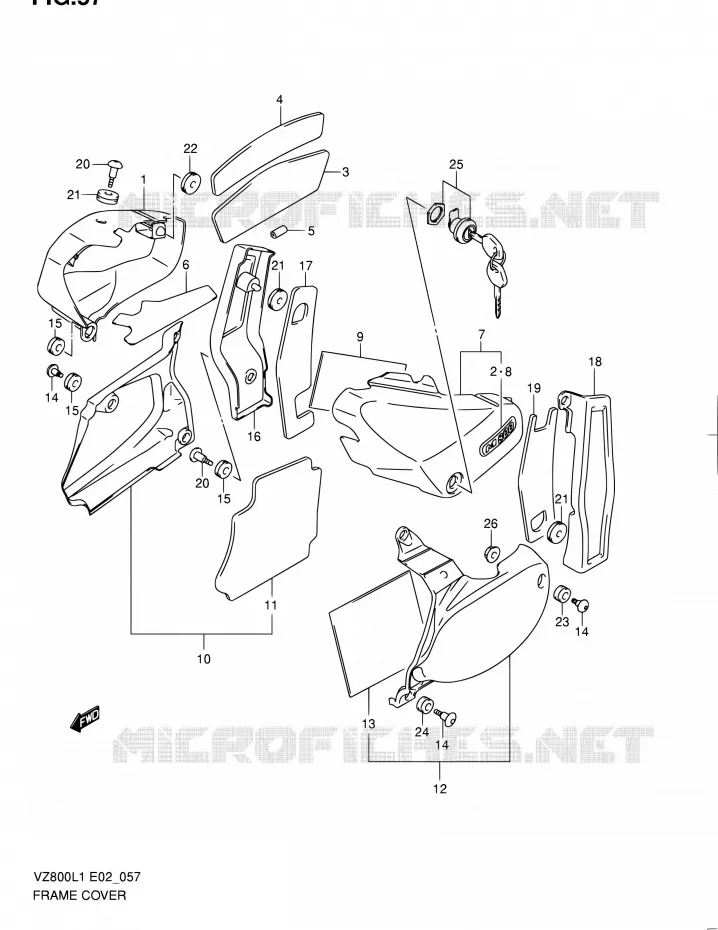 ACHTER KUIP (VZ800L1 E19) Suzuki MOTO 800 BOULEVARD 2011  VZ800L1(E19)