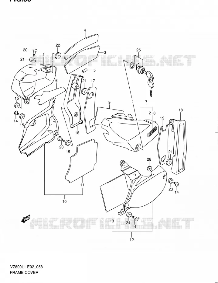 ACHTER KUIP (VZ800L1 E24) Suzuki MOTO 800 BOULEVARD 2011  VZ800L1(E19)