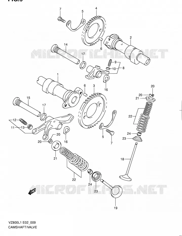 NOKKENAS - VALVES Suzuki MOTO 800 INTRUDER 2012  VZ800L1(E19)