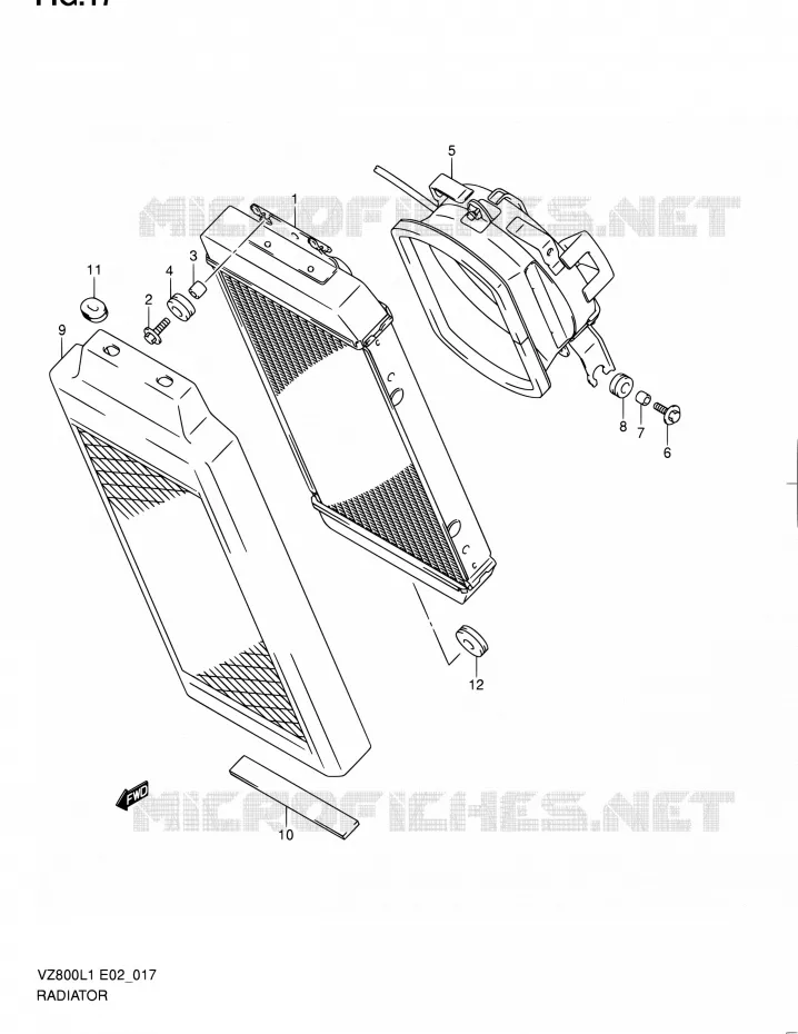 RADIATOR Suzuki MOTO 800 BOULEVARD 2011  VZ800L1(E19)