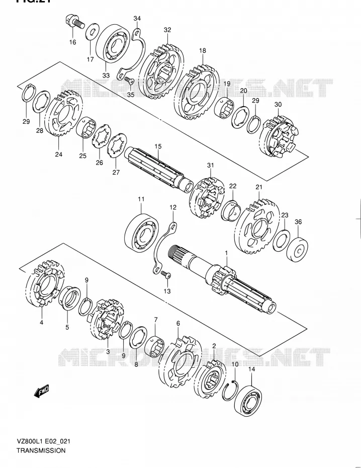 TRANSMISSION Suzuki MOTO 800 BOULEVARD 2011  VZ800L1(E02)