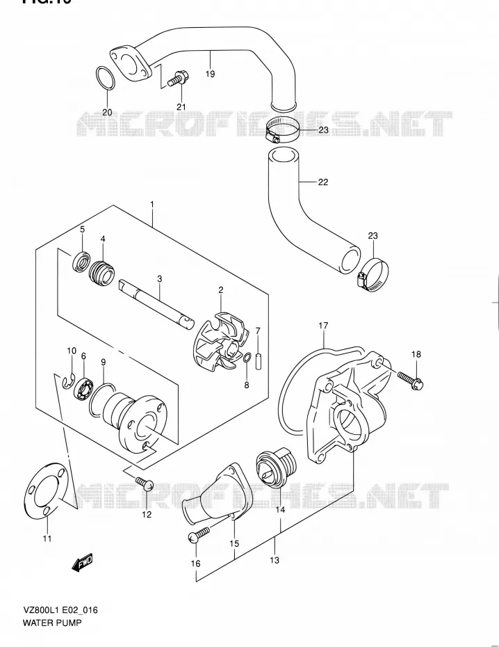 WATERPOMP Suzuki MOTO 800 BOULEVARD 2011  VZ800L1(E19)
