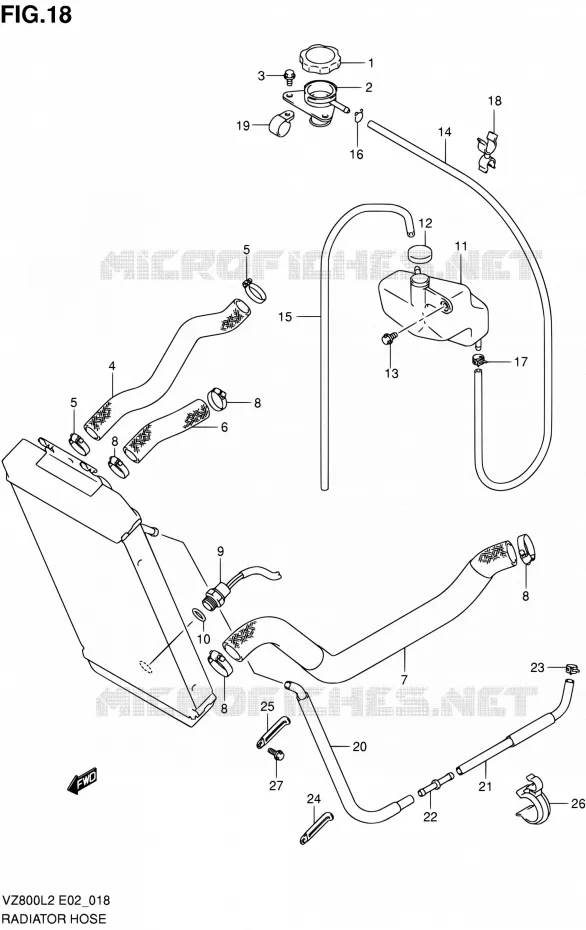 RADIATOR SLANG Suzuki MOTO 800 INTRUDER 2012  VZ800L2(E02)