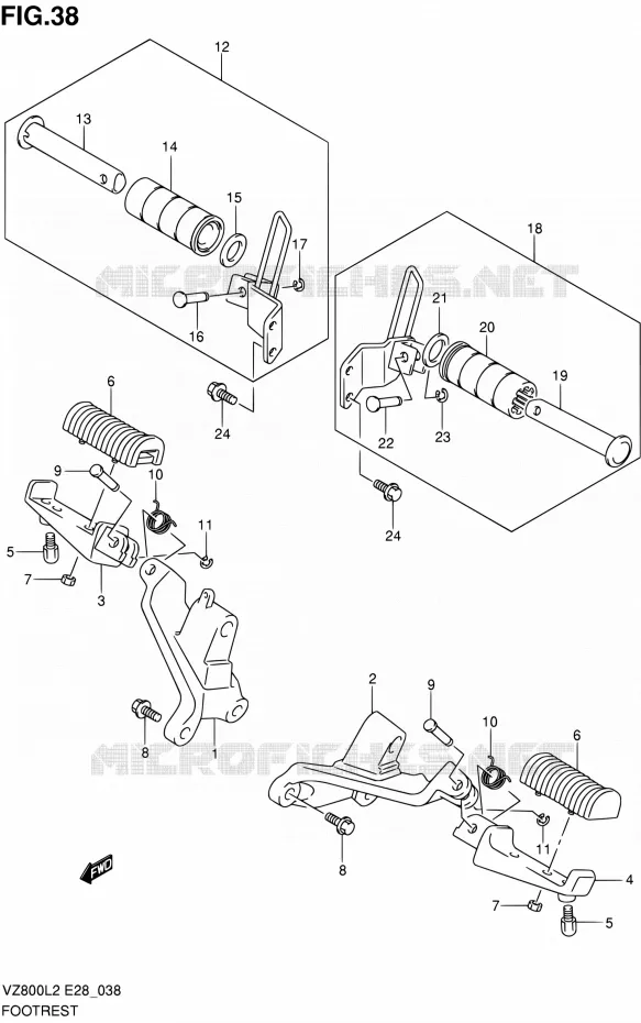 FOOTREST Suzuki MOTO 800 BOULEVARD 2012  VZ800L2(E03,E28,E33)