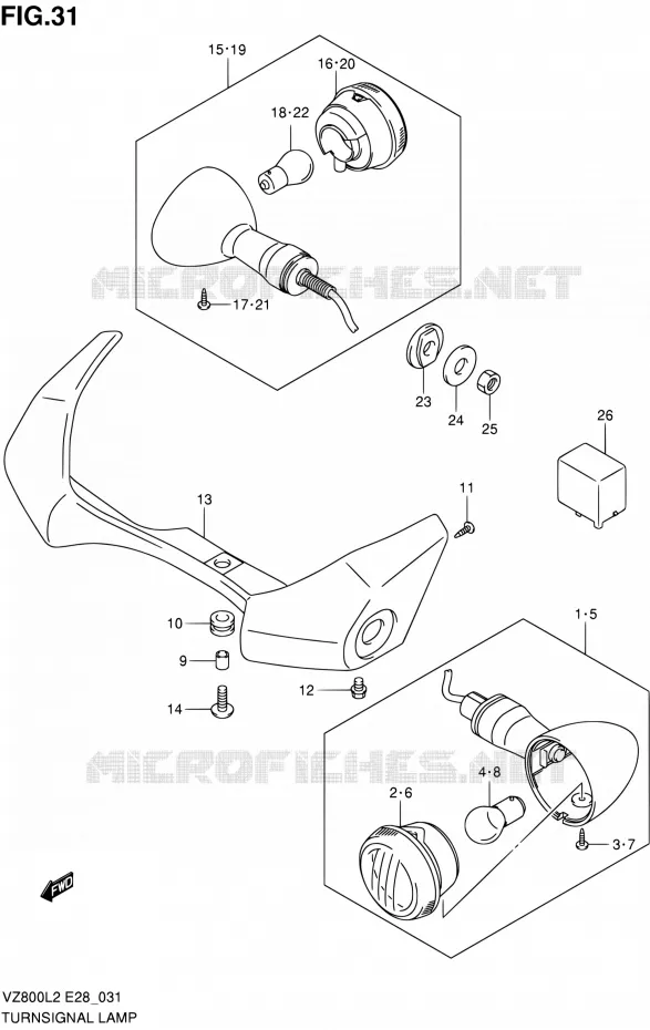 INDICATOREN Suzuki MOTO 800 BOULEVARD 2012  VZ800L2(E03,E28,E33)
